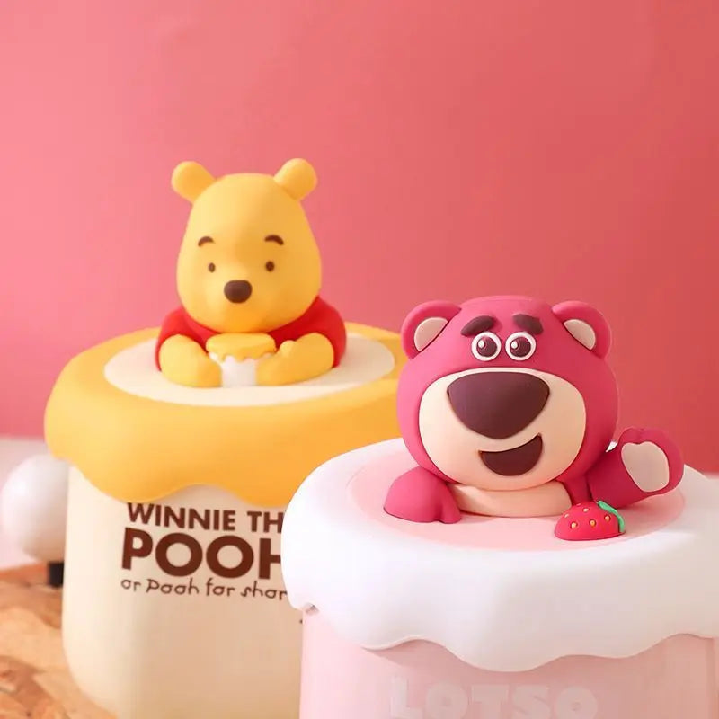 Disney Winnie The Pooh Mug Cute Strawberry Bear Cartoon Set Cup Couple Ceramic Mug Friend Gift Box