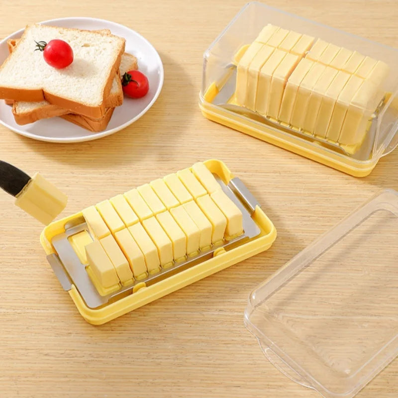 1PC Butter Portioning Cutting Preservation Box Transparent With Cover Storage Box Food Grade Refrigerator Specific Plastic Box