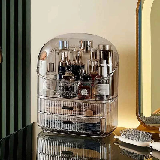 Transparent Desk Makeup Organizer Box, Large Capacity Cosmetic Jewelry Storage Drawer Bathroom Dressing Table Sundries Container