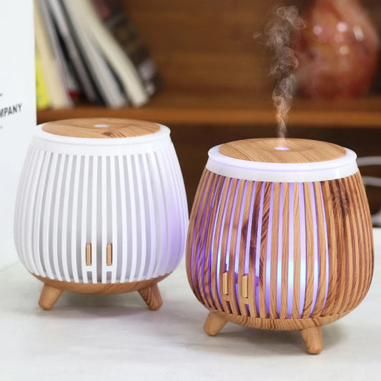 Ultrasonic Air Humidifier 140ml Essential Oil Diffuser 7 Color LED Lights Continuous Spray Table Lamp for Home, Office