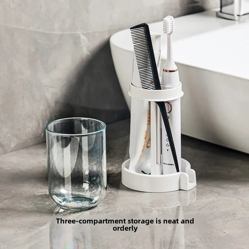 New Multifunctional Home Bathroom Brush Holder Dustproof Cover Drainage Cup Rack Toiletries Storage Shelf Non-Brand Chinese Made