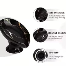Leaf Shaped Ceramic Soap Dish with Drainage Creative Bathroom Soap Holder Tray for Sink Counter Self Draining Sponge Soap Rack