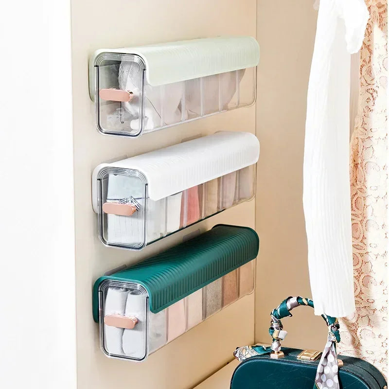 Wall-mounted Transparent Underwear Panties Socks Storage Box Closet Storage Box Bedroom Kitchen Seasoning Universal Storage Box