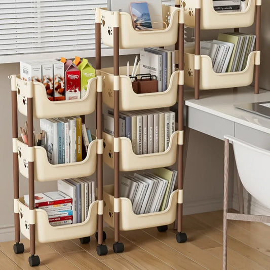 2/3/4-Tier U-Shaped Open Cartoon Shelving Removable Snack & Beverage Organizer Kitchen Vegetable Shelver Toy & Sundries Rack
