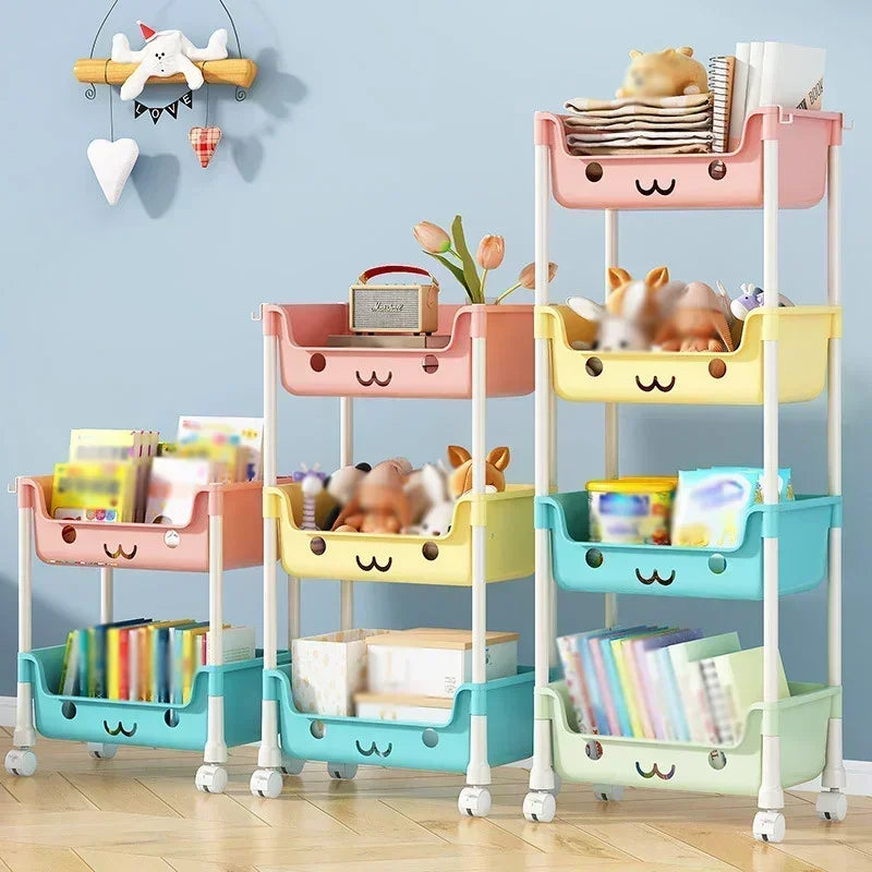 Storage Trolley Bookshelf Snack Rack For Children Storage Organizer Bathroom Accessories Closet Organizer Toy Kitchen Storage