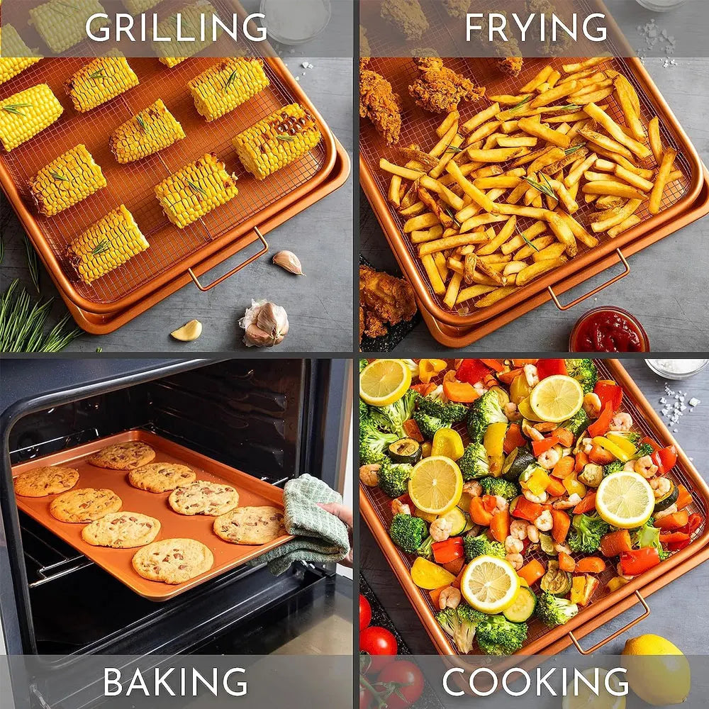 MYVIT Frying pan Frying pan Non-stick French fries basket Barbecue fryer home kitchen tool