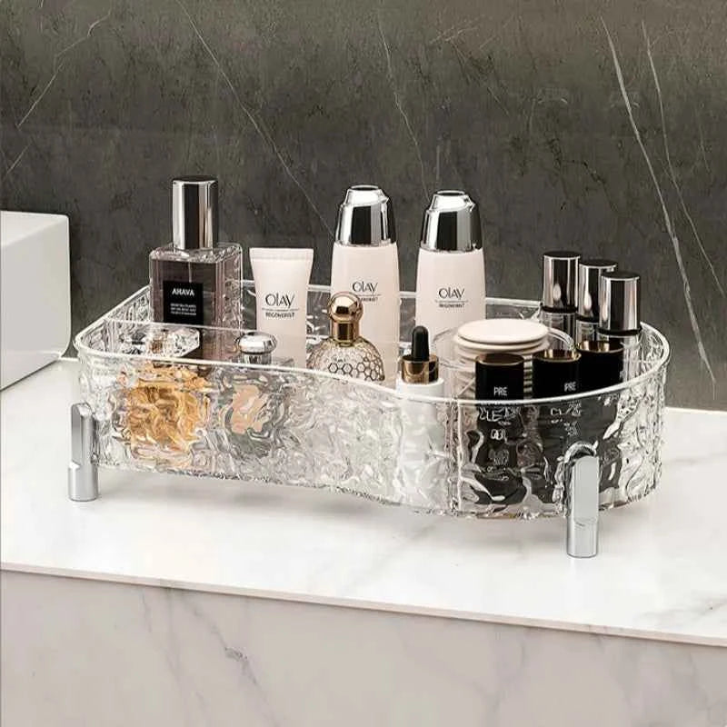 Makeup Organizer Tray Desktop Cosmetic Brushes Skincare Lipstick Storage Box Perfume Holder