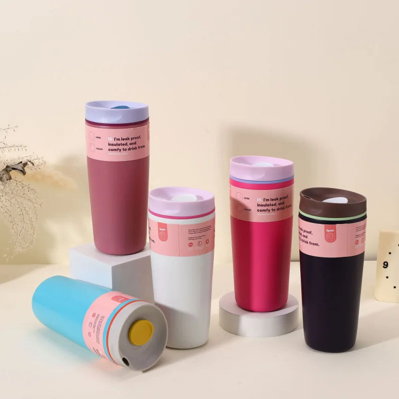 Minimalist Coffee Cup304Stainless Steel Insulated Cup High-Value Student Portable Travel Mug Water Bottle