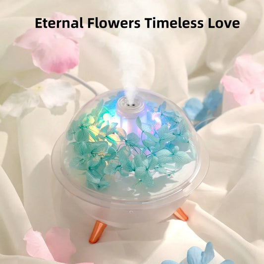 New Eternal Flower Air Humidifier 260ML Mini USB Home Atmosphere Softly Night Light Creative Artificial Diffuser essential oils