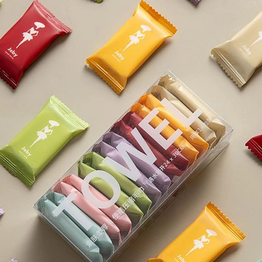 14Pcs Disposable Compressed Towels Thicker Travel Wash Cloth Absorbent Face Washcloths for Outdoor Camping Hiking