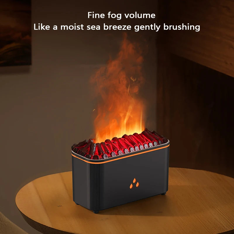 Flame Aromatherapy Essential Oil Diffuser Humidifier Desktop Diffuser Volcanic Night Light Desktop 7 Flame Colors Humidifier