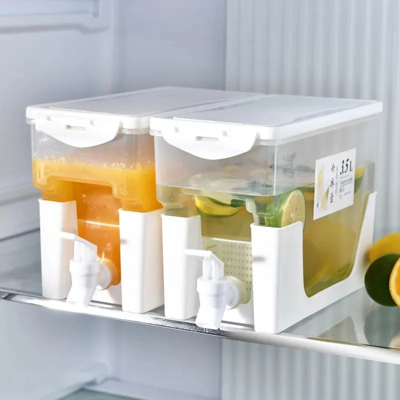 Large Capacity Fruit Tea Pot with Tap for Fridge Cold Water Pot Home Use Cool Water Barrel Essential Oil Diffuser Accessories