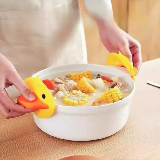 Little Yellow Duck Anti-heat Clip Kitchen Duck Beak Heat Insulation Pad High Temperature Resistance Self-priming Anti-heat Clip