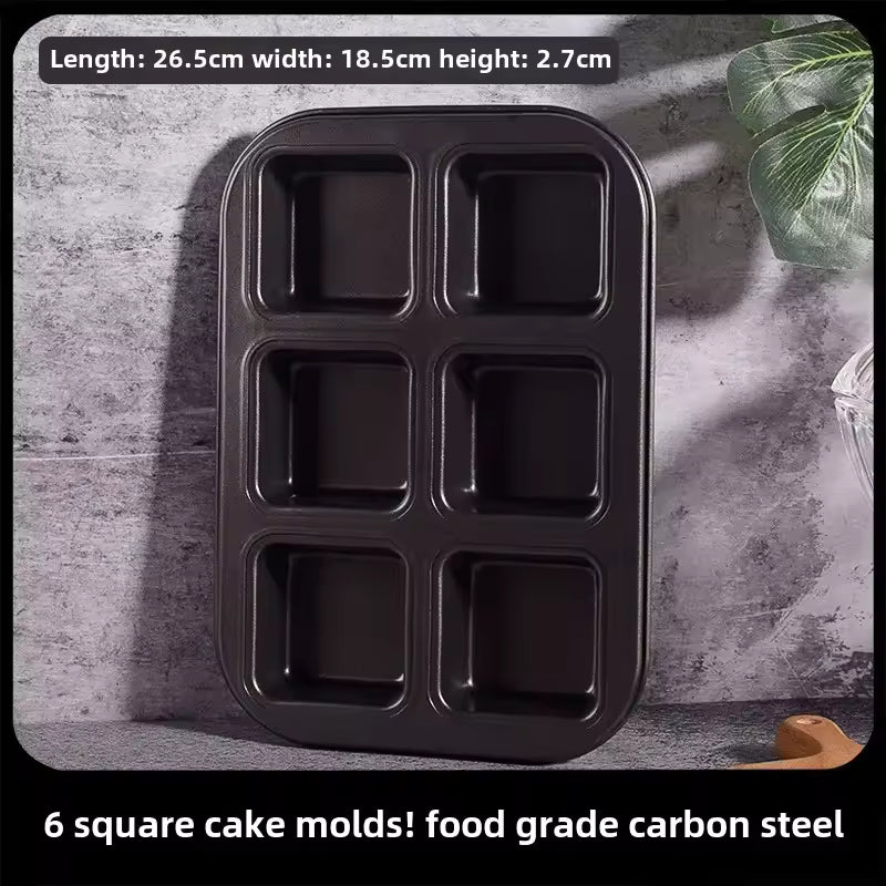 12 Cavity Square Multi-purposebakingtray Non-Stick Mini Muffin Baking Pan Square Muffin Tin Tray Corrosion-Resistant Bakeware