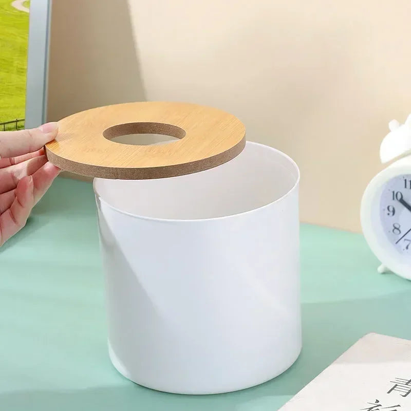 Tissue Box Holder Kitchen Living Room Tissue Storage Box Toilet Bathroom Tissue Rack Round Container
