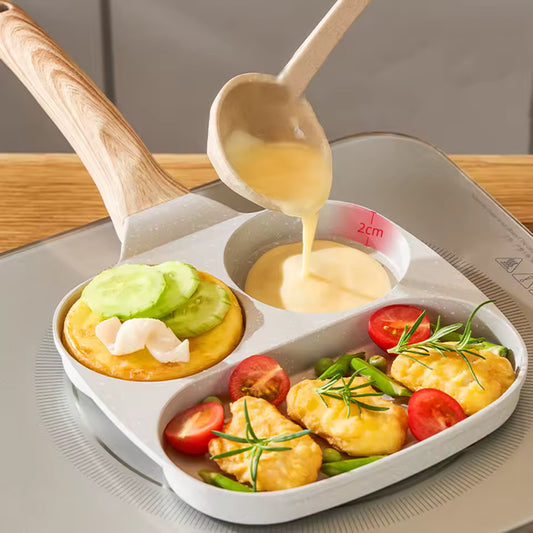 Medical Stone Pancake Pan Nonstick Granite Omelette Skillet Divided Grill Pan for Gas Stove and Induction Cookware