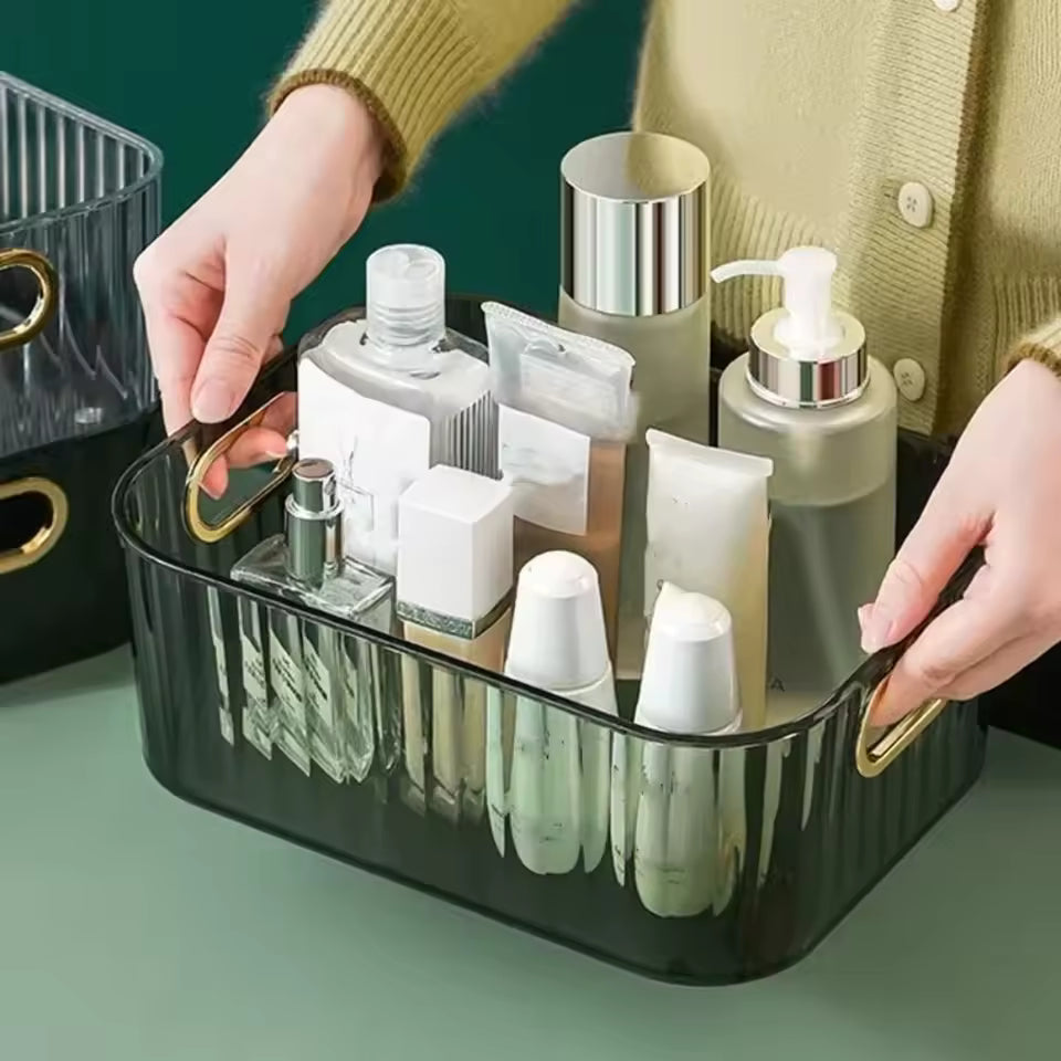 New Clear Desktop Cosmetic Storage Box Acrylic Multipurpose Makeup Storage Basket Rectangular Shape Snack Storage Box