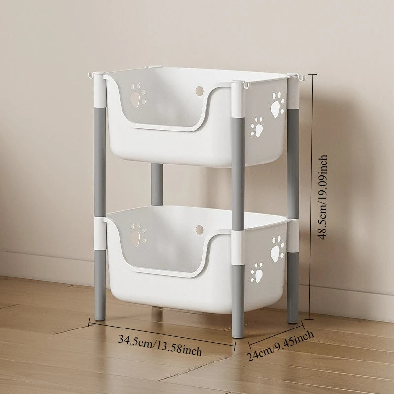 2/3/4-Tier U-Shaped Open Cartoon Shelving Removable Snack & Beverage Organizer Kitchen Vegetable Shelver Toy & Sundries Rack