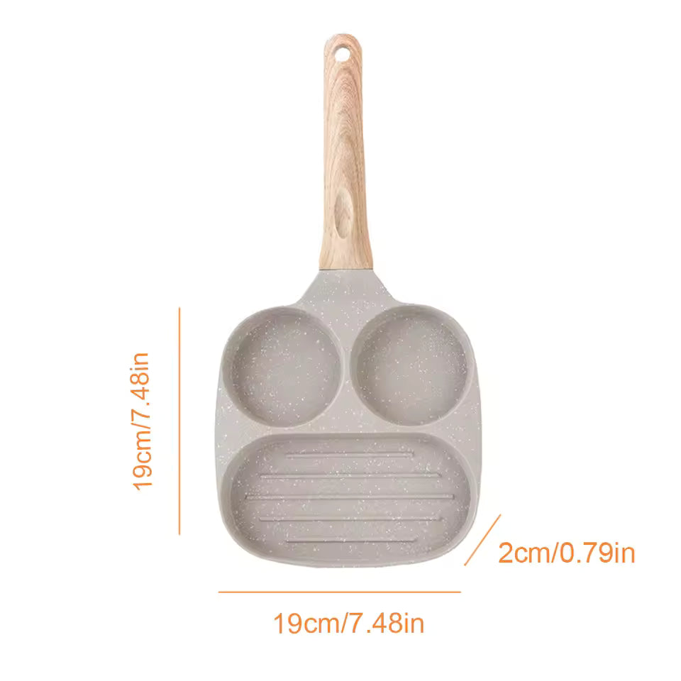 Medical Stone Pancake Pan Nonstick Granite Omelette Skillet Divided Grill Pan for Gas Stove and Induction Cookware