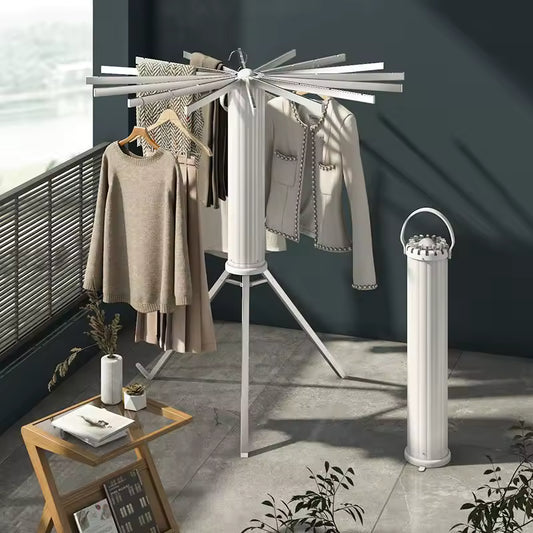 Retractable drying rack, floor pole, folding balcony drying quilt drying artifact, indoor household