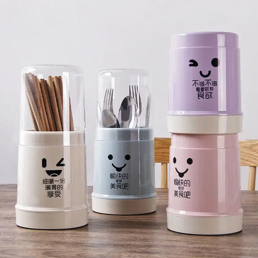 1Pc Cute Kitchen Spoon Chopstick Storage Drying Drain Drainer Holder Shelf Accessories Box Home Rack Cutlery Basket Organizer