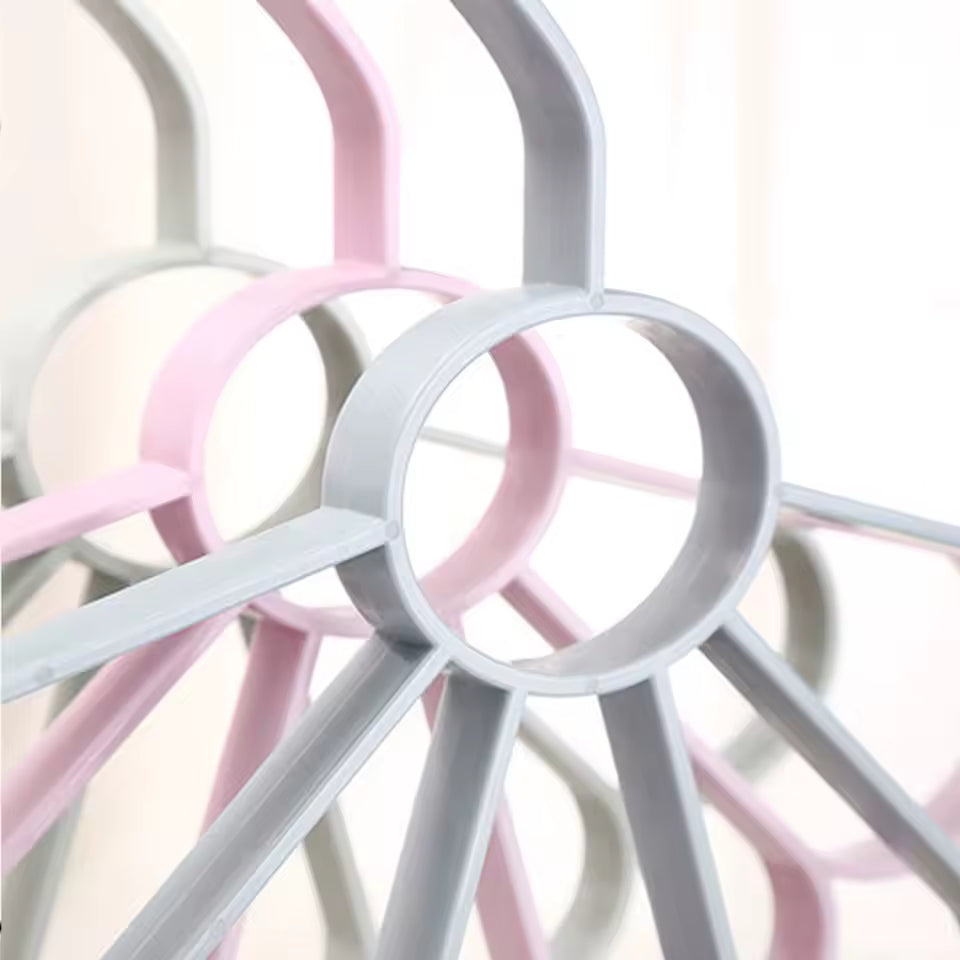 Scarf Rack Belt Hanger Tie Storage Fan-Shaped Plastic Hanger For Closet Scarf Tie Belt Organizer Wrinkle-Free Space-Saving