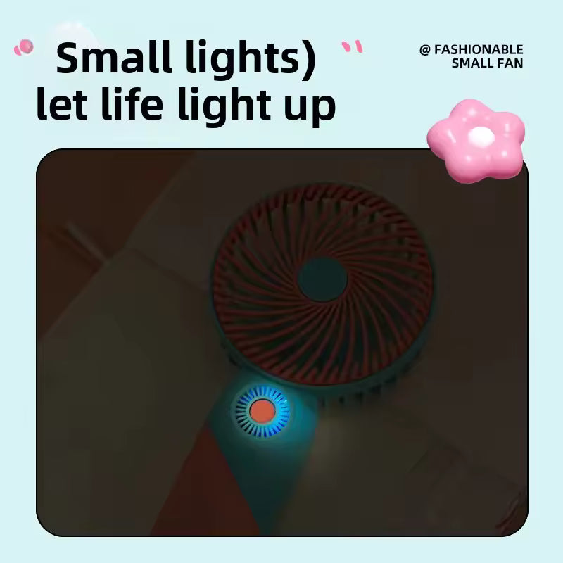 Portable Mini Handheld USB Fan 2025 New Trend Cute Cartoon Design Three Speed Adjustable Student Electric Fan Compact Size