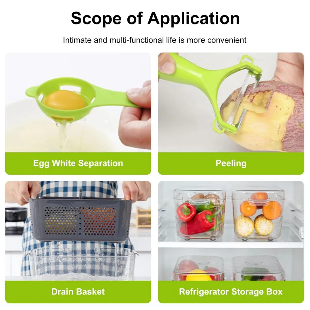 22 IN 1 Vegetable Cutter with Container Veggie Choppers Dicers Food Chopper Cutter Onion Multi Kitchen Grater for Korean Carrot