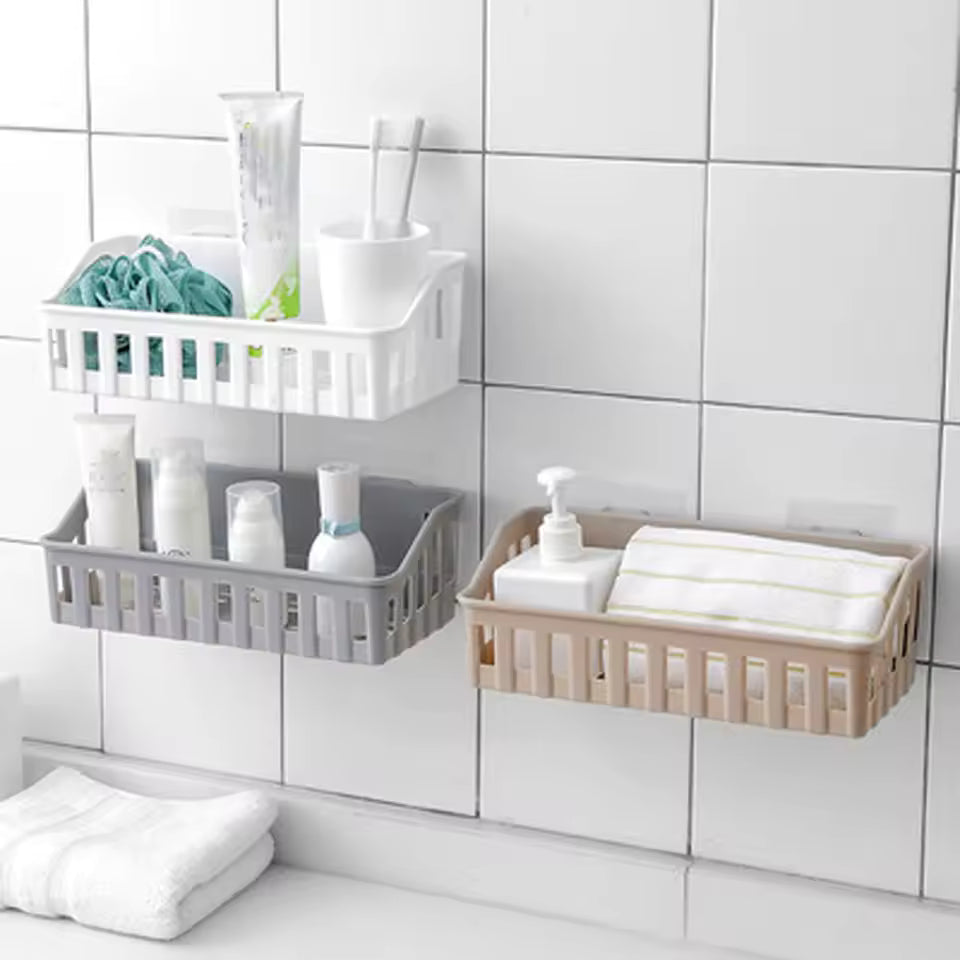 Bathroom Shelf Organizer Wall Mount Shower Shampoo Soap Cosmetic Shelves Kitchen Storage Rack Holder Bathroom Accessories