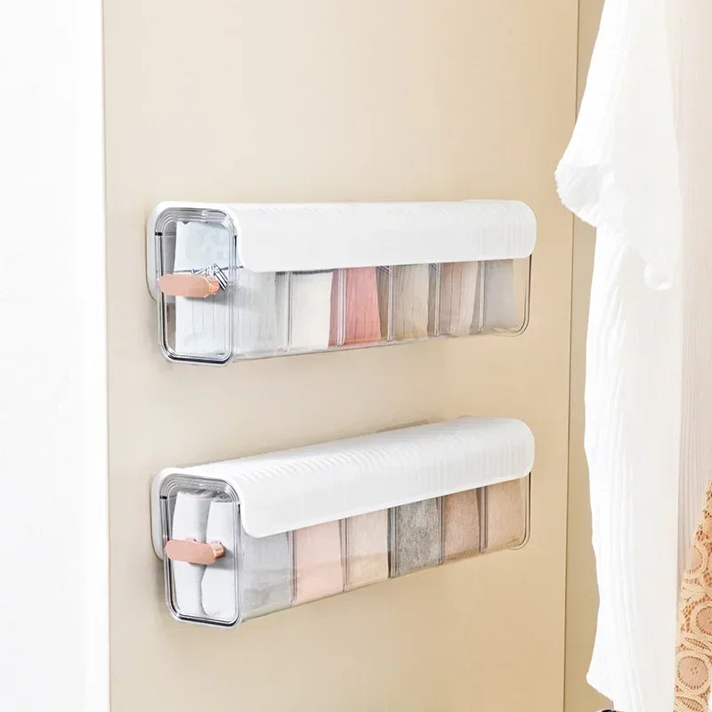 Wall-mounted Transparent Underwear Panties Socks Storage Box Closet Storage Box Bedroom Kitchen Seasoning Universal Storage Box
