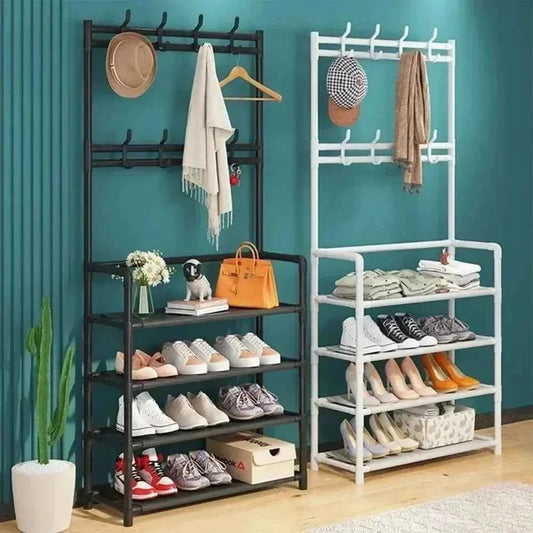 Living Room Shoe Rack Multi-Layer Storage Shelf DIY Clothes Hanger Simple Floor-Standing Organizer