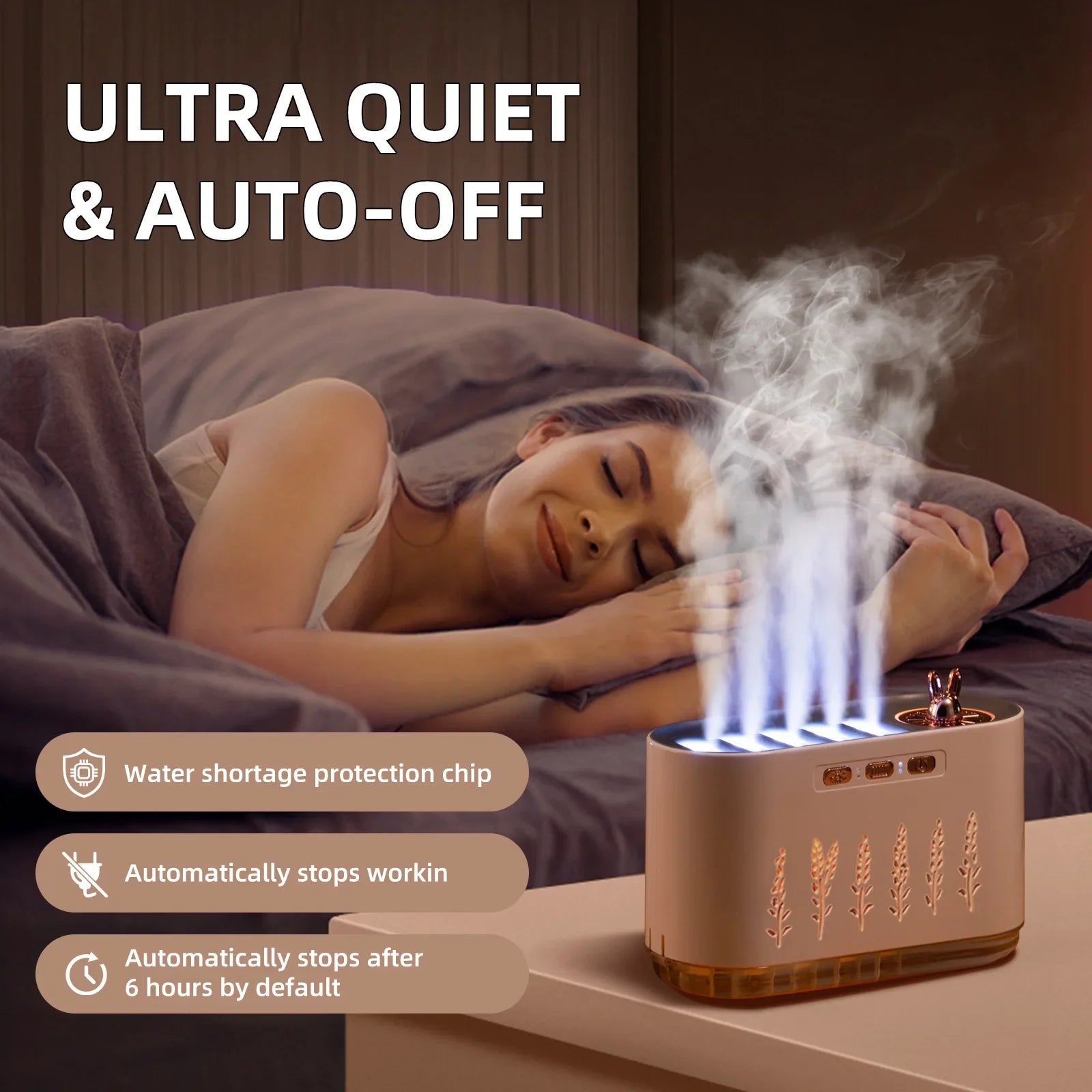 New Air Humidifier Bedroom Use Silent Five Holes Spray Aromatherapy Creative Colorful Sound Control Home Appliances