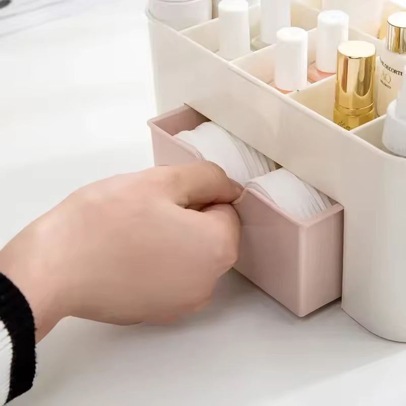 Double Layer Plastic Makeup Organizers Storage Box Cosmetic Drawers Jewelry Display Box Desktop Make Up Container Boxe Organizer