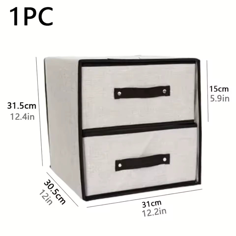 1pc Bra & Panty Organizer, Underwear Drawer Box With 2-layer, Closet Basket For Tie, Socks, Household Space Saving Organizer