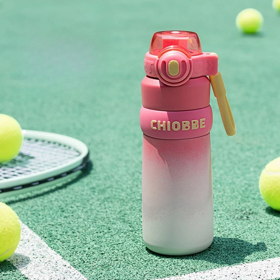New double-drink large-capacity sports thermos cup for girls, high-quality, portable, hand-held straw, student water cup