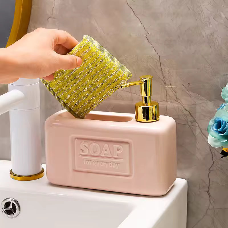 European Press Style Square Lotion Device Ceramics Creative Hand Wash Bottle Bathroom Large Capacity Soap Liquid Bottle ZD253