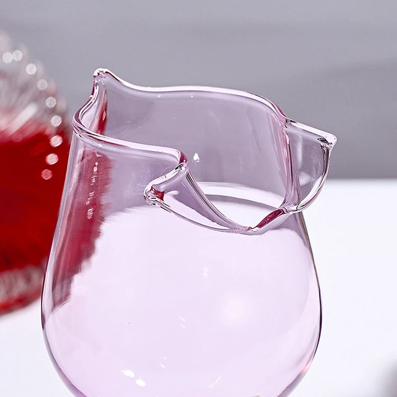 Rose Wine Glass Romantic Cocktail Red Wine Glass 150/400ml Rose Flower Shaped Juice Champagne Glass Cup Bar Wedding Decoration