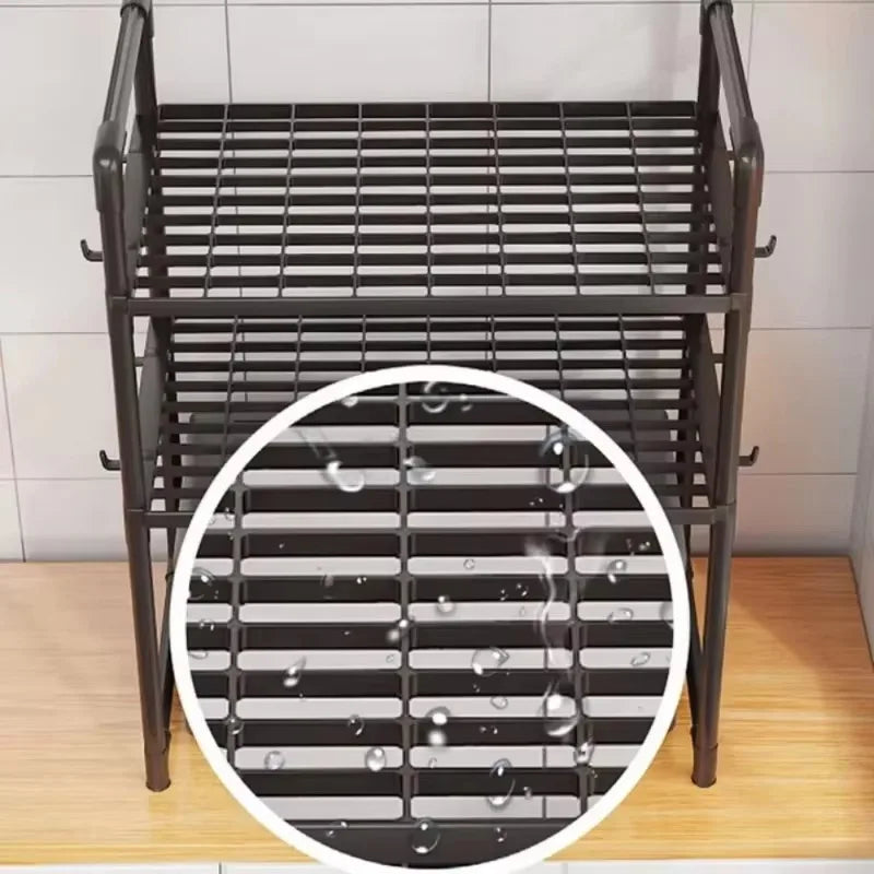Kitchen Storage Rack 2/3 Layer Seasoning Storage Racks Space Saving Elevated Design Seasoning Storages Rack Kitchen Holders
