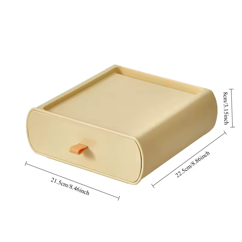 Makeup Organizer with Drawers Stackable Makeup Organizer with Top Tray Free Combination Desktop Vanity Storage for Cosmetics