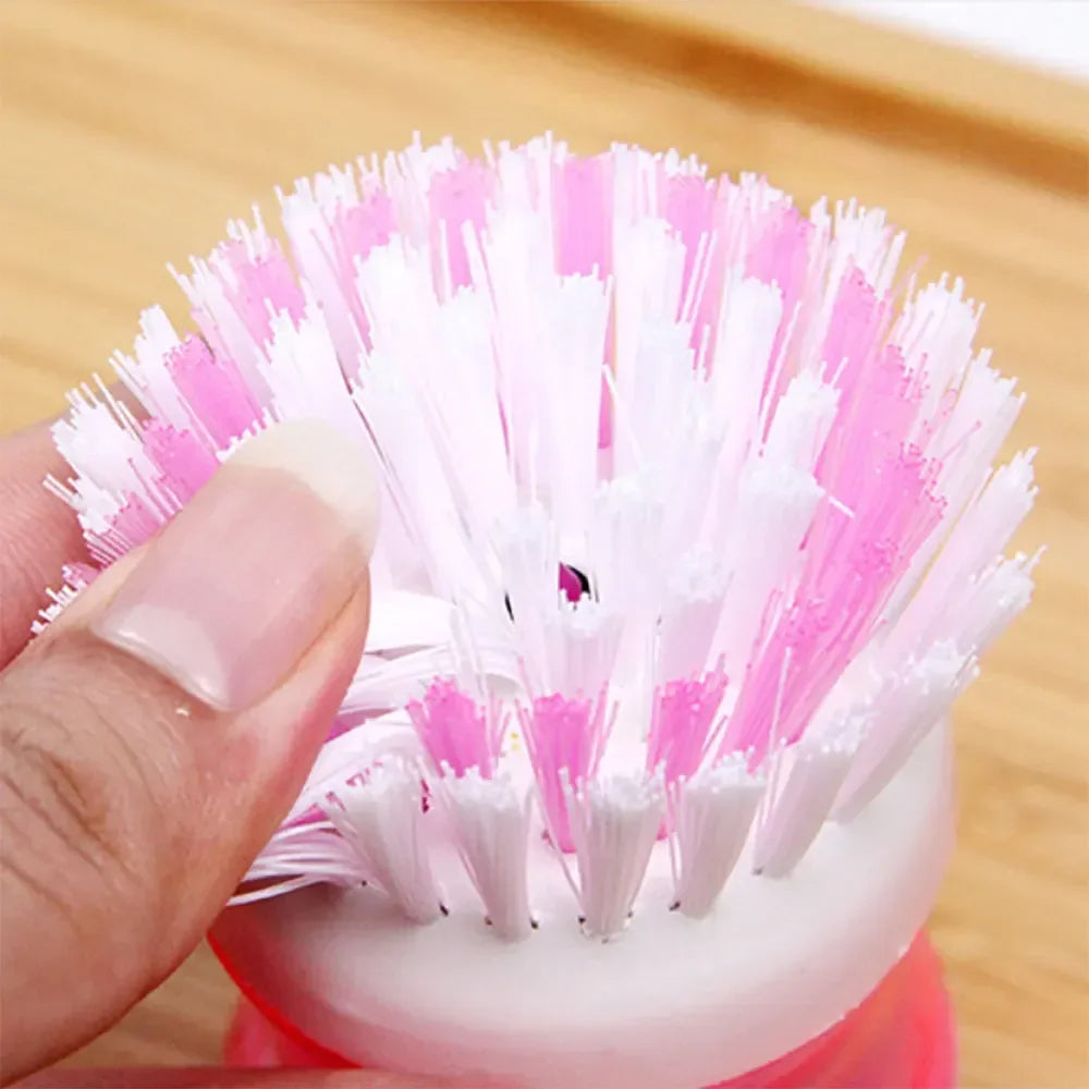 Brushes for Vegetable Utensils Cleaning with Soap Dispenser, Dishwashing Brush, Dish Scrub Brush, Dish Scrubber, Bubble Up