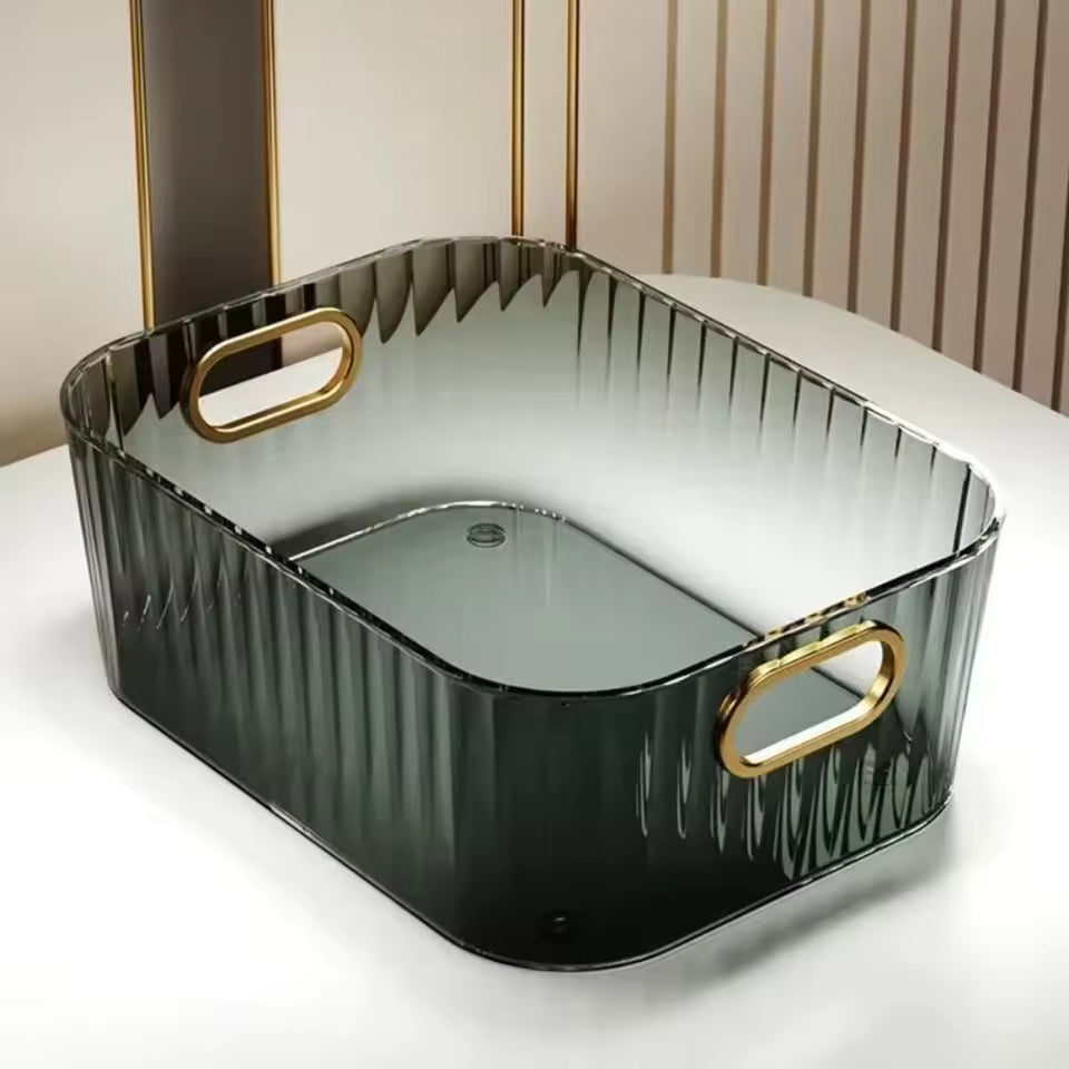 New Clear Desktop Cosmetic Storage Box Acrylic Multipurpose Makeup Storage Basket Rectangular Shape Snack Storage Box