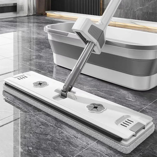 Household Flat Mops Hand-free Mop Bucket Set Lazy Mop God Large Flat Mop Clean Kitchen Mopping Plastic High Cleansing Power