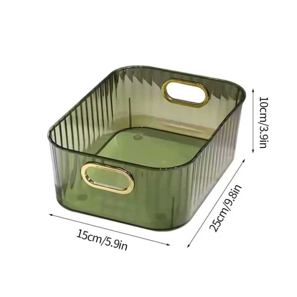 New Clear Desktop Cosmetic Storage Box Acrylic Multipurpose Makeup Storage Basket Rectangular Shape Snack Storage Box
