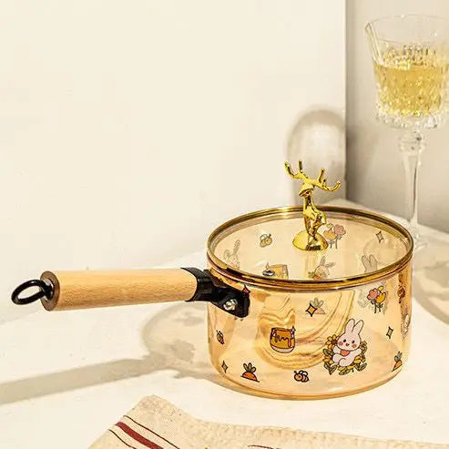 Thermal Power Furnace Heating Milk Pot High Boron Silicon High-temperature Resistant Glass Bowl Household Cooking Pot ZD559