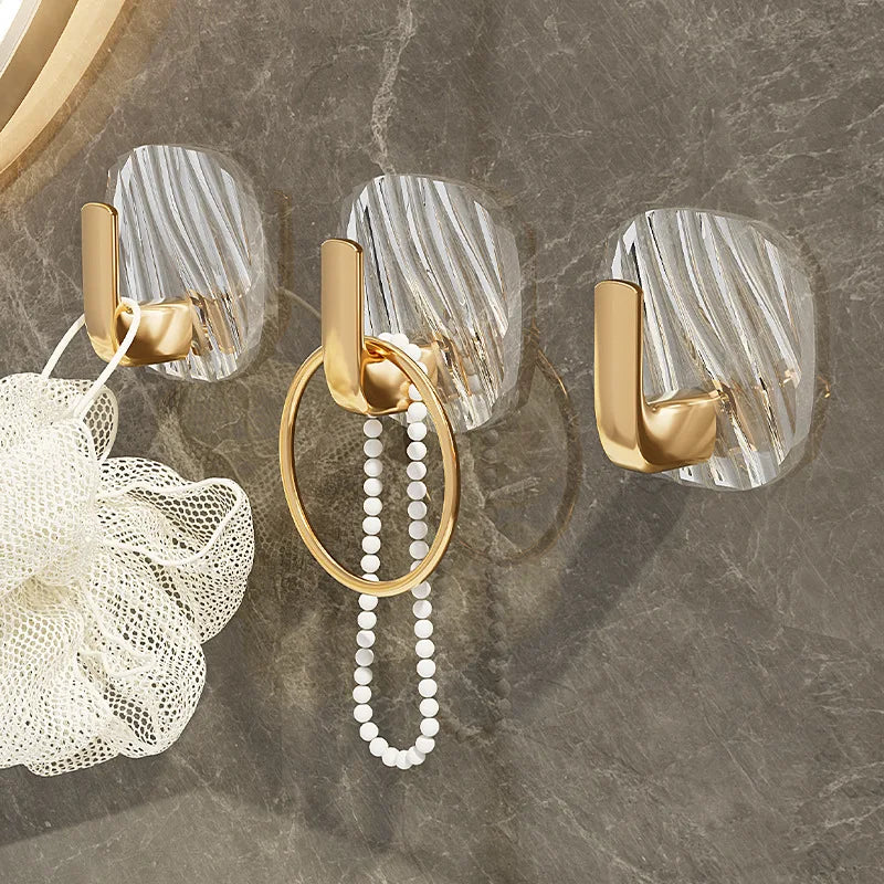 Hook Acrylic Strong Adhesive Transparent Adhesive Hook for Toilet Decoration Non-marking Non-punching Coat Hanging #3566