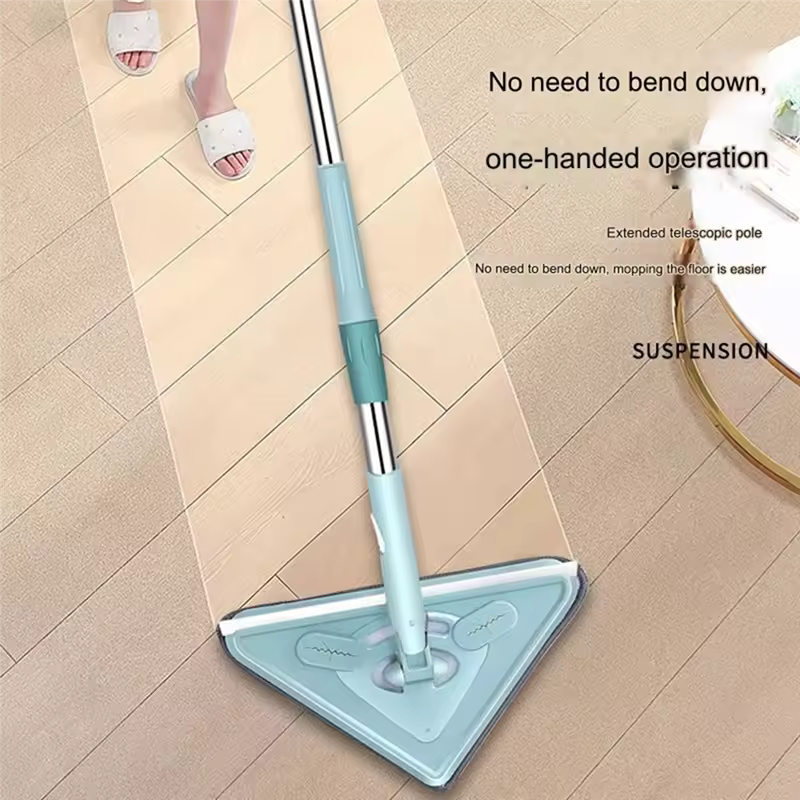 Triangle Mop, Cleaning Mop With Long Handle, Multifunctional Triangle Mop For Ceiling Wall Floor Window Durable 1 Cloth-AT30