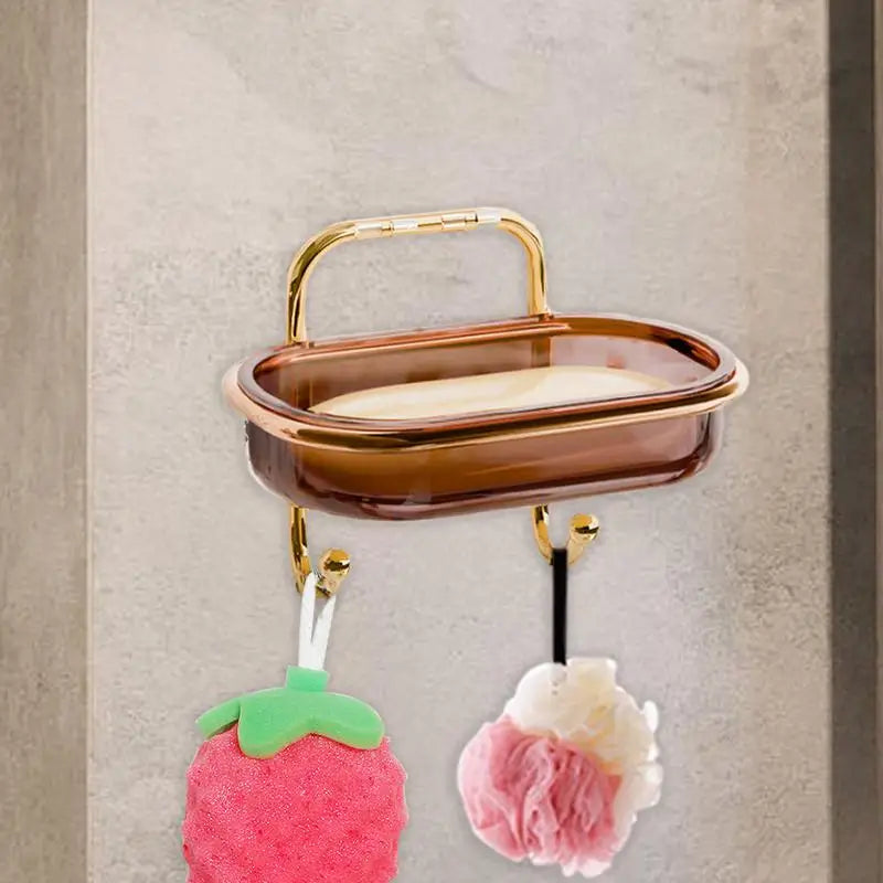 Wall Mount Soap Holder Adhesive Bar Soap Sponge Holder Easy Drainage Soap Tray Sponge Rack For Bathtub Kitchen Sink Bathroom