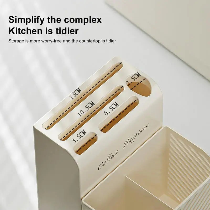 Kitchen Countertop Cutlery Holder Kitchen Utensil Organizer Rack Knife Holder Fork Spoon Chopsticks Tube With Drain