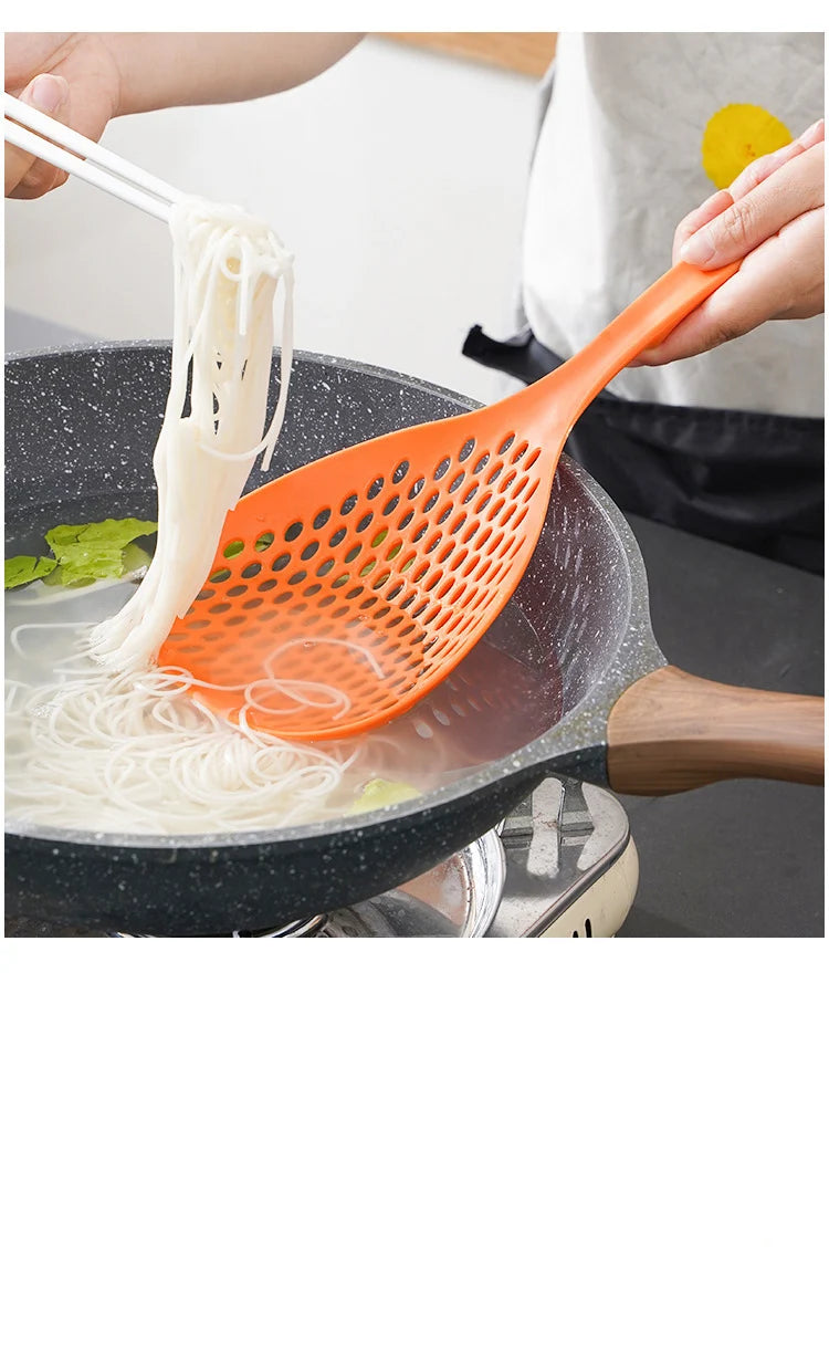 Food Strainer Spoon Nylon Spoon Drainage Gadget Creative Cooking Spatula Large Colander Soup Strainer Household Kitchen Tools