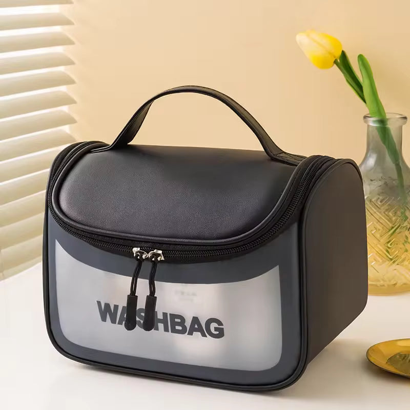 Cosmetic Bag Large Capacity PVC Waterproof Transparent Bag Outdoor Travel Wash Makeup Brush Storage Bag